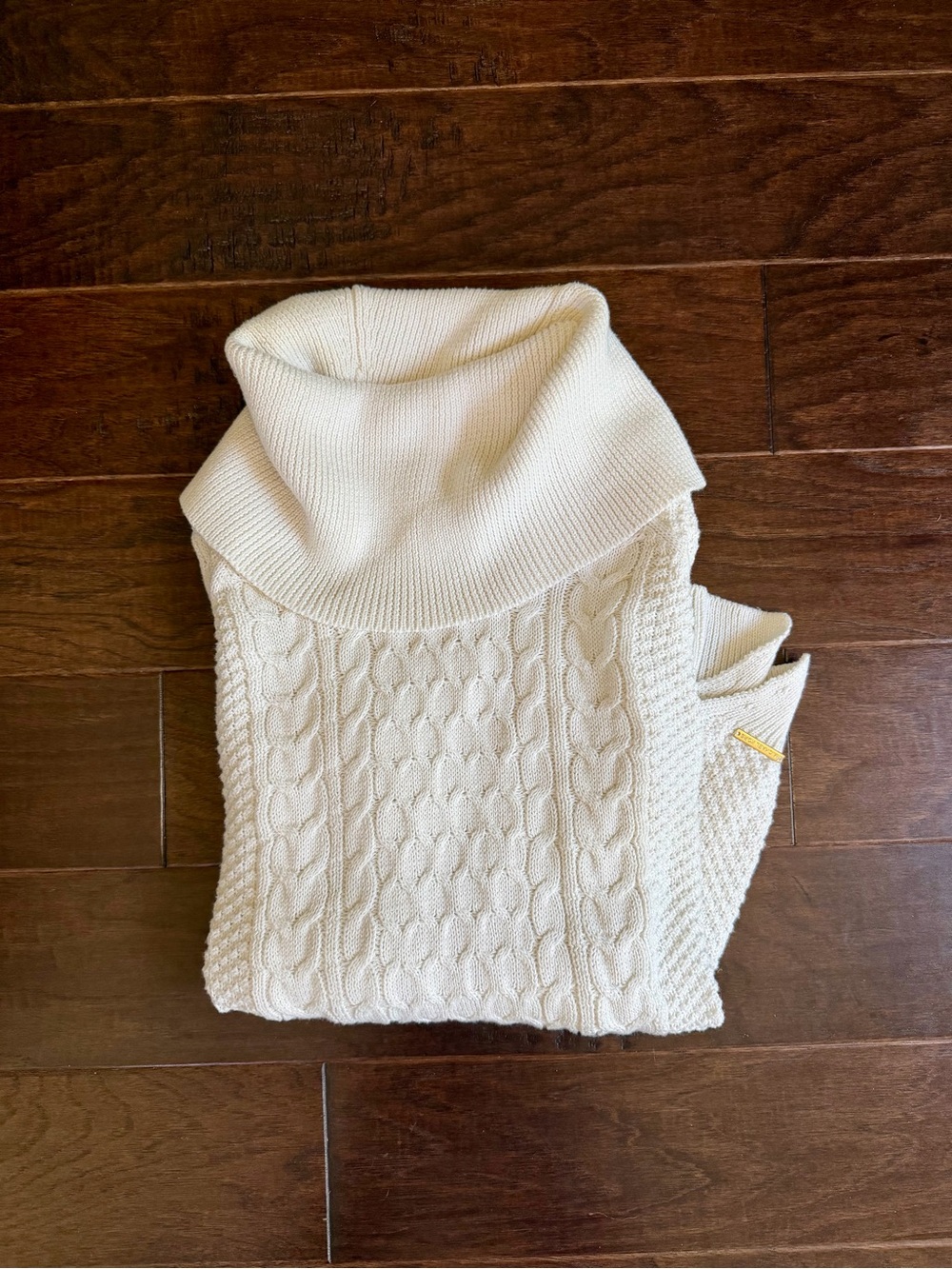 Michael Kors Cream Cable-Knit Turtleneck Sweater